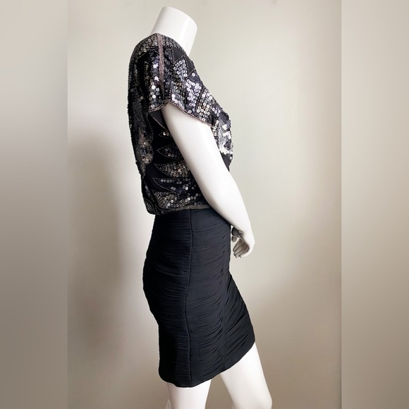 AIDAN MATTOX Sequin Beaded Butterfly Disco Formal Dress Cocktail Glam Wedding 2 - Picture 8 of 14